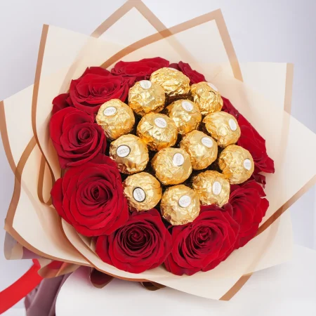 Bouquet-fleurs-chocolat-Rabat
