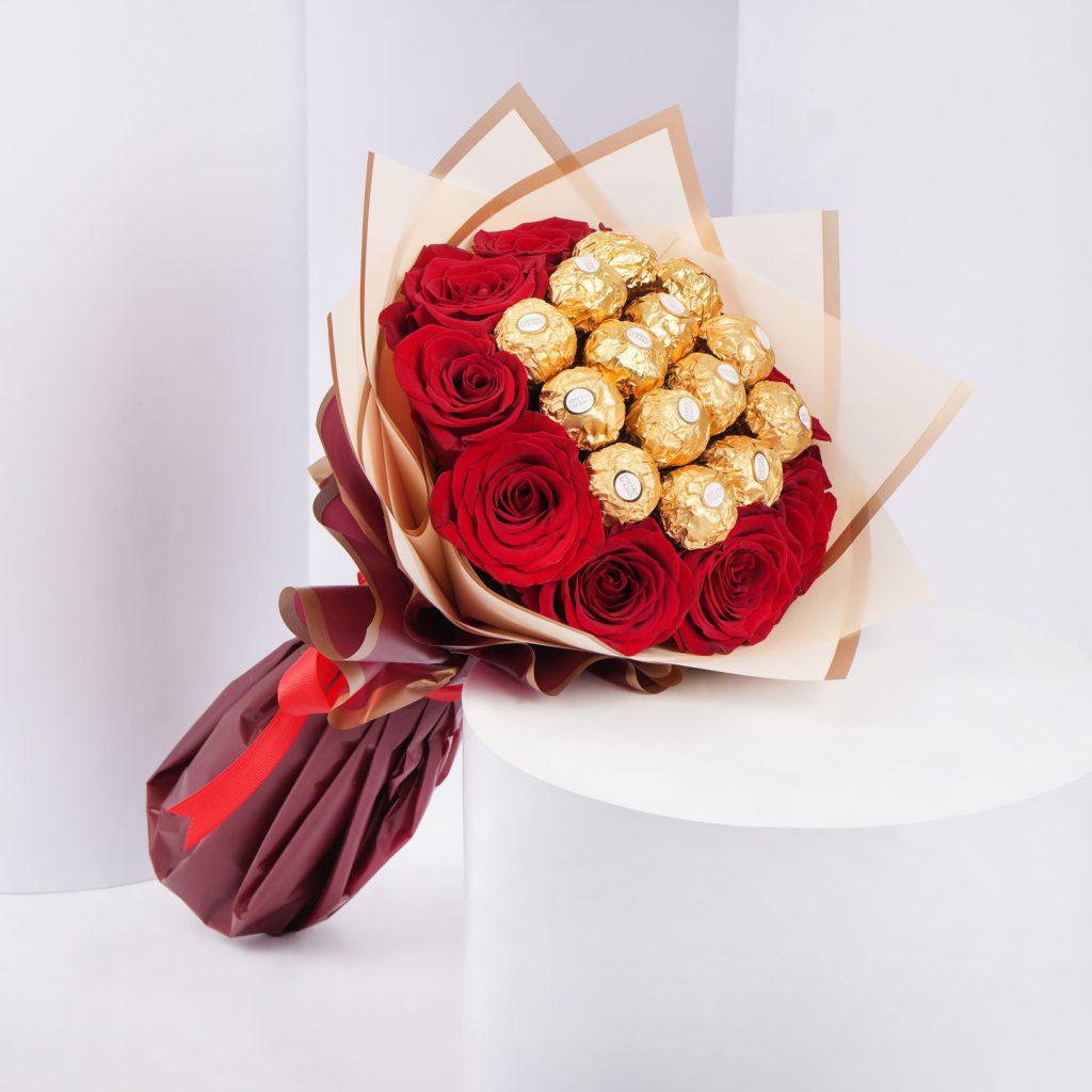 Bouquet-fleurs-chocolat-Rabat